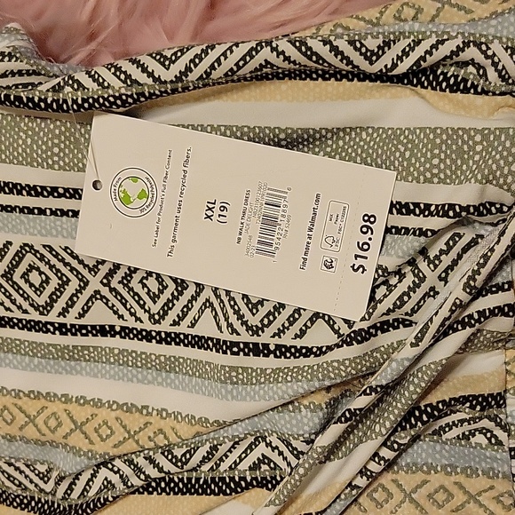 No Boundaries size XXL (19) Bohemian Romper with high low green and white - Picture 5 of 6